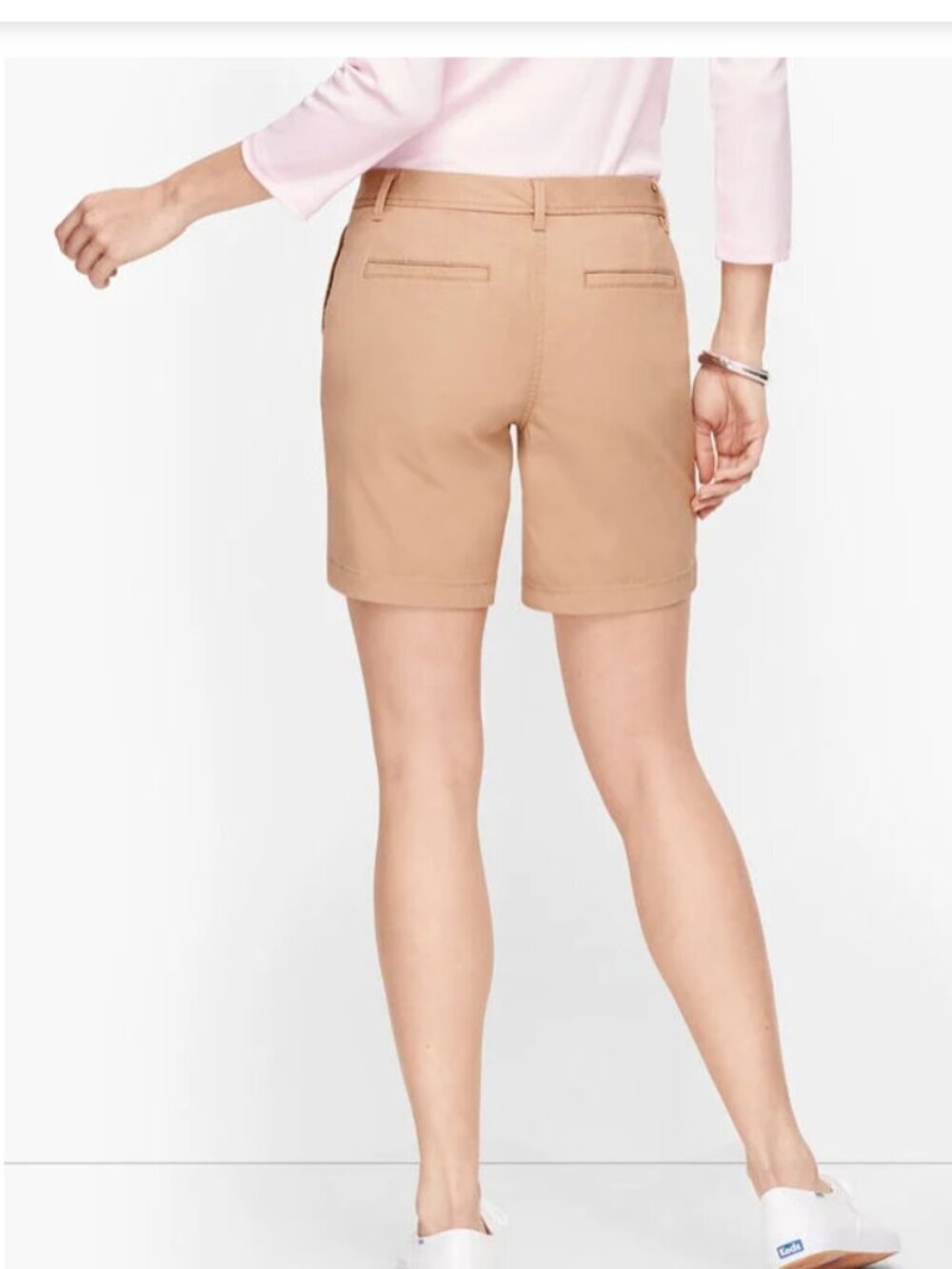Talbot's Relaxed Chino Shorts 7" , Tan Khaki Beige, Size 12